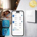 Qoltec Inteligentny dotykowy 3-kanałowy włącznik wyłącznik światła | Wi-Fi | Timer | Tuya | Smart life | Hartowane szkło | Biał
