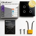 Qoltec Inteligentny dotykowy 4-kanałowy włącznik wyłącznik światła | Wi-Fi | Timer | Tuya | Smart life | Hartowane szkło | Czarn