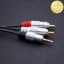 Qoltec Kabel 2x RCA / Mini Jack 3.5mm| 1m | Czarny