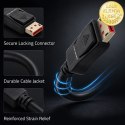Qoltec Kabel DisplayPort v2.1 męski | DisplayPort v2.1 męski | 8K | 40G | 0.5m