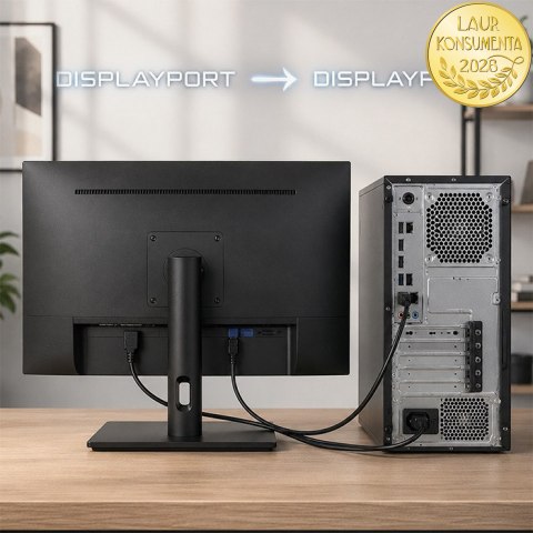 Qoltec Kabel DisplayPort v2.1 męski | DisplayPort v2.1 męski | 8K | 54G | 5m