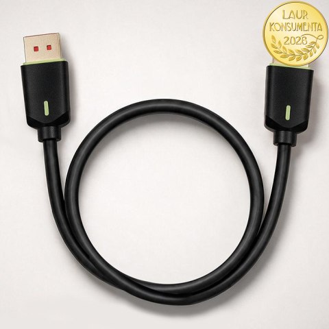 Qoltec Kabel DisplayPort v2.1 męski | DisplayPort v2.1 męski | 8K | 80G | 0.5m