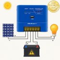 Qoltec Solarny regulator ładowania MPPT 15A do zasilania odbiorników DC i ładowania akumulatorów 12V / 24V | LiFePO4