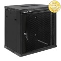 Qoltec Szafa RACK 19" | 12U | 600 x 635 x 450 | Perforowane drzwi | Wisząca | Stalowa obudowa | Zamek | Czarna