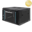 Qoltec Szafa RACK 19" | 6U | 600 x 370 x 600 | Hartowane drzwi | Wisząca | Stalowa obudowa | Zamek | Czarna