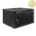 Qoltec Szafa RACK 19" | 6U | 600 x 370 x 600 | Perforowane drzwi | Wisząca | Stalowa obudowa | Zamek | Czarna