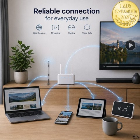 Qoltec Antena 4G LTE dookólna DUAL | 7dBi | Wewnętrzno-zewnętrzna