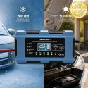 Qoltec Inteligentna ładowarka 12V 10A | Prostownik z funkcją naprawy | MCU | Auto OFF | 9-stopniowe ładowanie | AGM GEL LiFePO4