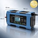 Qoltec Inteligentna ładowarka 12V 10A | Prostownik z funkcją naprawy | MCU | Auto OFF | 9-stopniowe ładowanie | AGM GEL LiFePO4