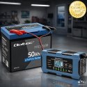 Qoltec Inteligentna ładowarka 12V 6A | Prostownik z funkcją naprawy | MCU | Auto OFF | 9-stopniowe ładowanie | AGM GEL LiFePO4