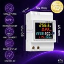 Qoltec Jednofazowy licznik 6w1| miernik zużycia energii na szynę DIN | 230V | 100A | LCD | CT | 3P