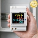 Qoltec Jednofazowy licznik 6w1| miernik zużycia energii na szynę DIN | 230V | 100A | LCD | CT | 3P