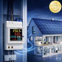 Qoltec Jednofazowy licznik 6w1| miernik zużycia energii na szynę DIN | 230V | 100A | LCD | CT | 3P