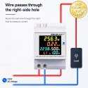 Qoltec Jednofazowy licznik 6w1| miernik zużycia energii na szynę DIN | 230V | 100A | LCD | CT | 3P