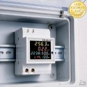 Qoltec Jednofazowy licznik 6w1| miernik zużycia energii na szynę DIN | 230V | 100A | LCD | CT | 3P