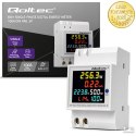 Qoltec Jednofazowy licznik 6w1| miernik zużycia energii na szynę DIN | 230V | 100A | LCD | CT | 3P