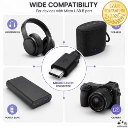 Qoltec Kabel USB 2.0 A męski | Micro USB B męski | 0.25m