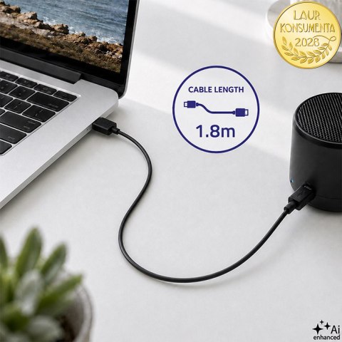 Qoltec Kabel USB A męski | Micro USB B męski | 1.8m