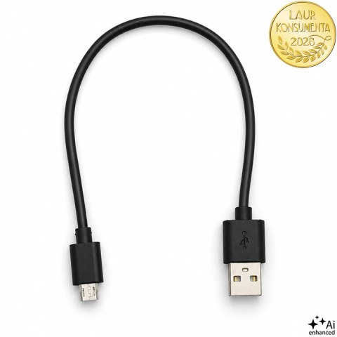 Qoltec Kabel USB A męski | micro USB B męski | 5P | 0.25m