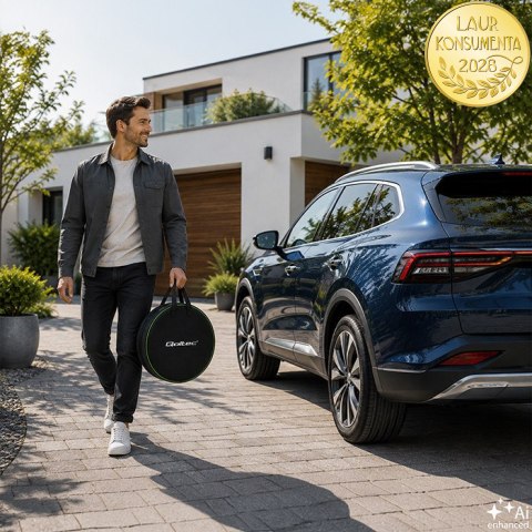 Qoltec Ładowarka do samochodu elektrycznego EV i hybryd z regulacją 2w1 Typ2 | 7kW | 230V | CEE 32A | Wi-Fi | Tuya | Smart life 