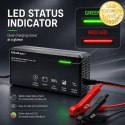 Qoltec Specjalistyczna ładowarka do akumulatora LiFePO4 12V | 10A | PF 0.9 | LED | Inteligentne ładowanie