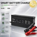 Qoltec Specjalistyczna ładowarka do akumulatora LiFePO4 12V | 20A | PF 0.9 | LED | Inteligentne ładowanie