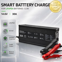 Qoltec Specjalistyczna ładowarka do akumulatora LiFePO4 12V | 30A | PF 0.9 | LED | Inteligentne ładowanie