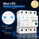 Qoltec Trójfazowy przekaźnik 63A na szynę DIN | 3P+N | Timer | Wi-Fi | Tuya | Smart Life | Amazon Alexa | 4P