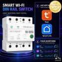 Qoltec Trójfazowy przekaźnik 63A na szynę DIN | 3P+N | Timer | Wi-Fi | Tuya | Smart Life | Amazon Alexa | 4P