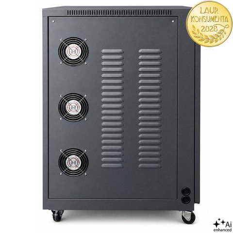 Qoltec Trójfazowy stabilizator napięcia AVR MULTIPROTECTION | 20kVA | Dokładność ± 3% | Serwomotor 3F | LCD | Expert Line