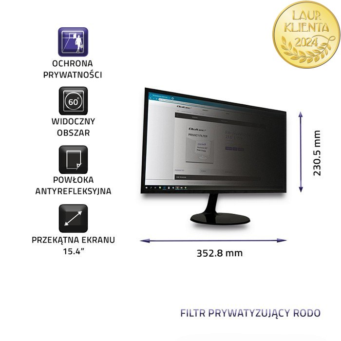 Qoltec Filtr prywatyzujący RODO do MacBook Pro Retina 15.4" (2012-2015)