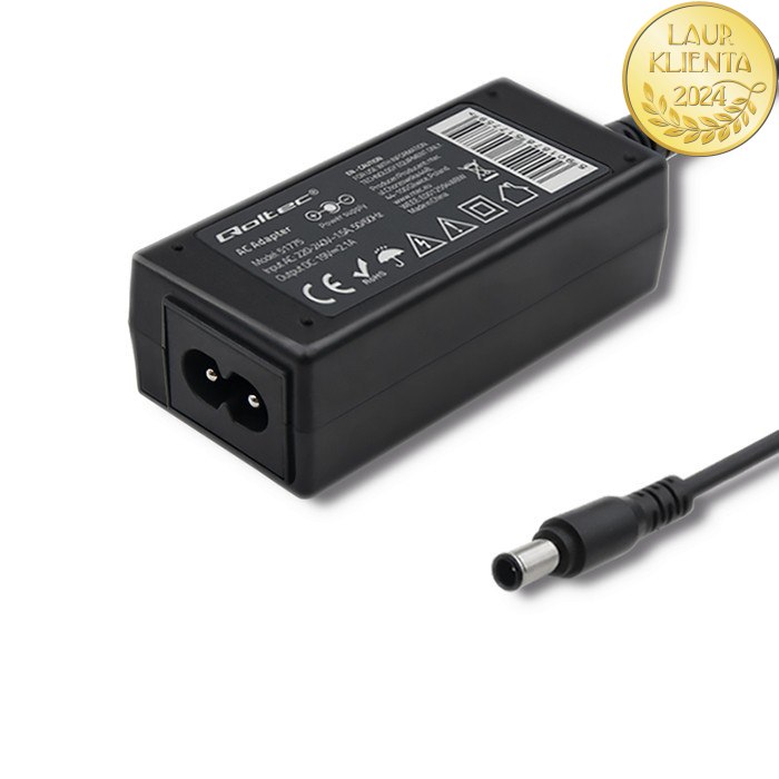 Qoltec Zasilacz sieciowy do monitora LG 40W | 19V | 2.1A | 6.5*4.4 | + kabel zasilający