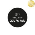 Qoltec Zasilacz do IBM Lenovo 90W | 20V | 4.74A | 5.5*2.5 | +kabel zasilający